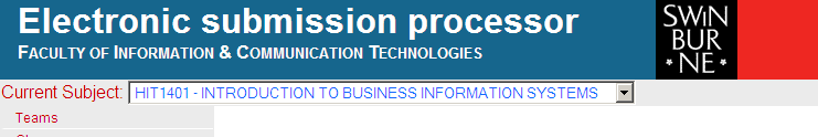 ESP home page showing Subject