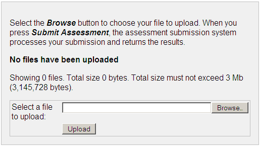 Submit Step 1: File upload